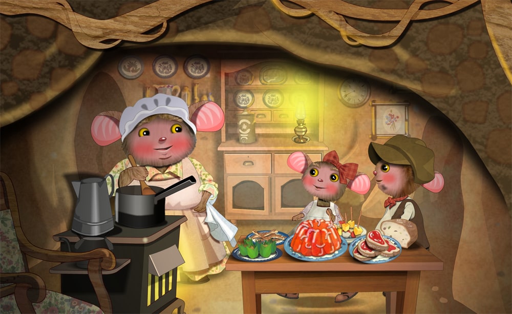 Mice cooking illustration